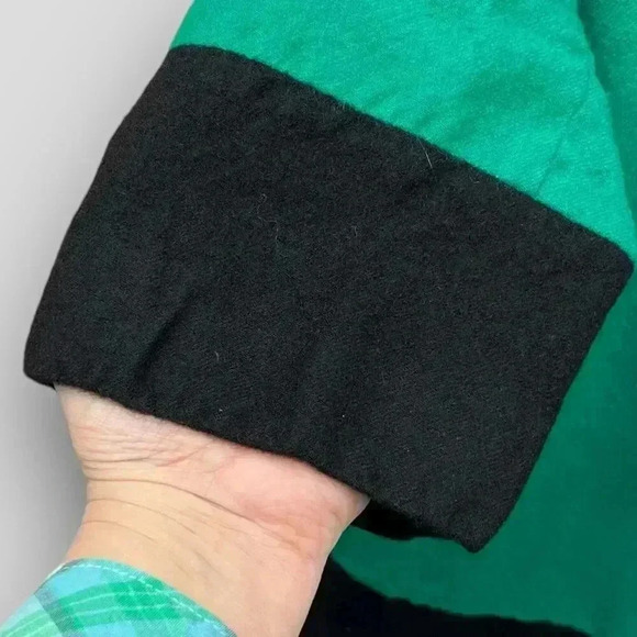 Louben Wool Jacket Vintage Canada Made Green Black Trim Shoulder Pads Retro - Picture 7 of 12